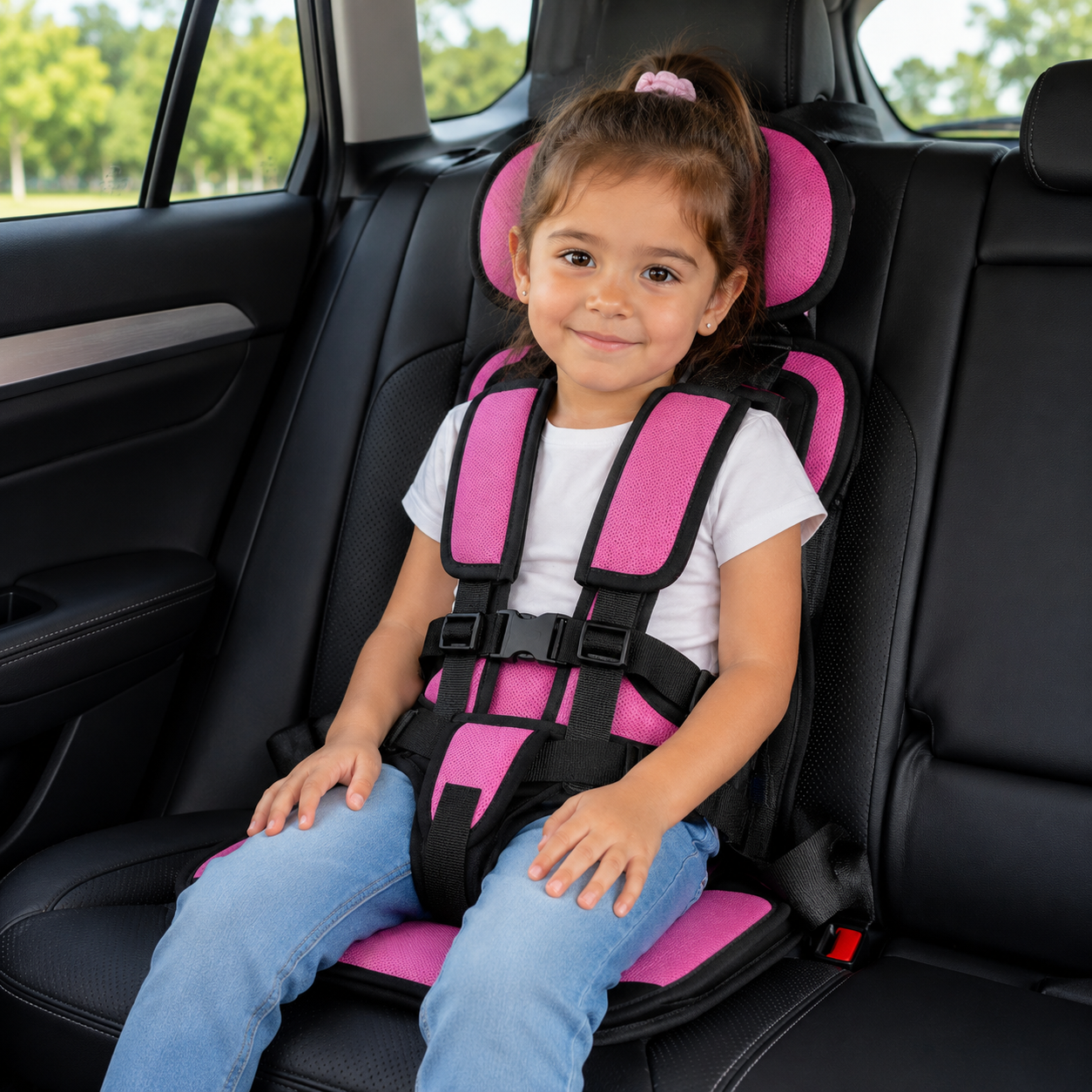 Car Seat Booster Portable Foldable Harness Travel Seat