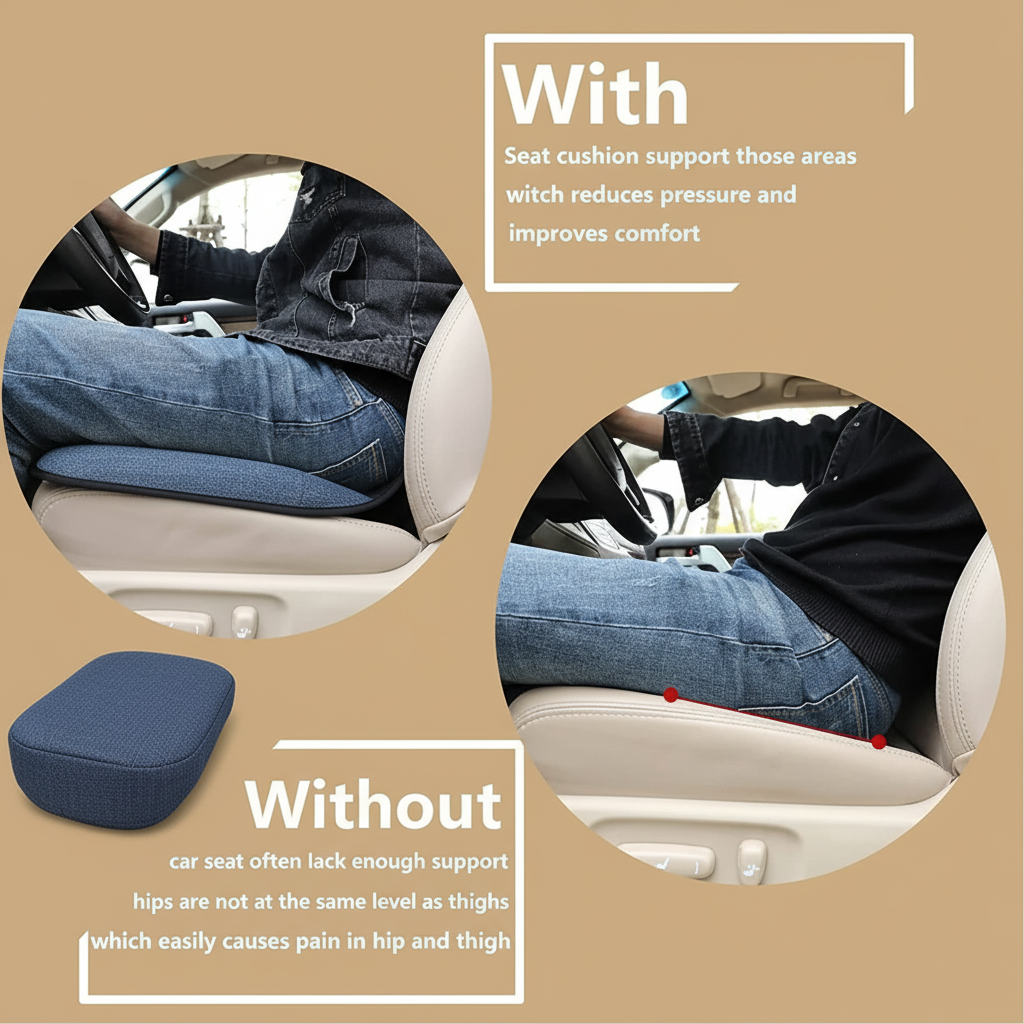Cuscino Sedile Auto Memory Foam Rialzo Guida