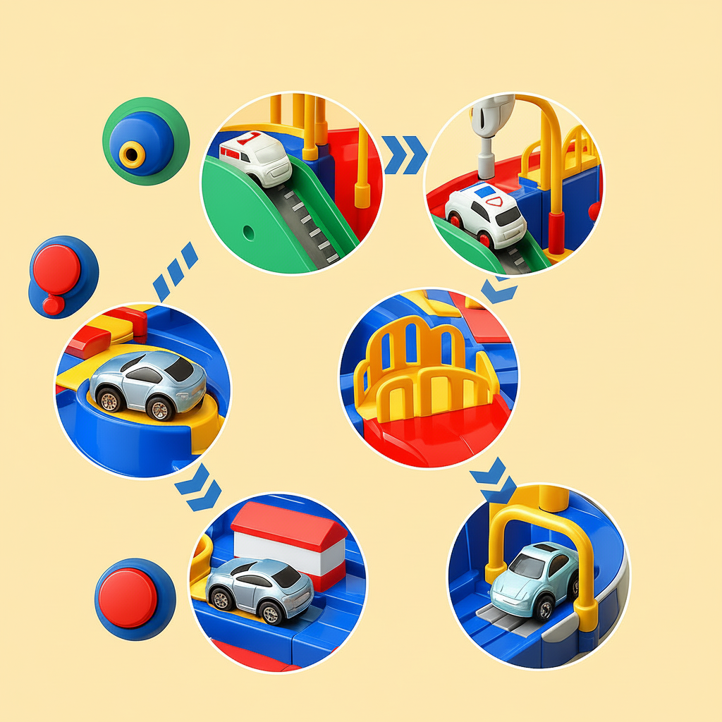 Autorennbahn Spiel Stadt Abenteuer Puzzle Spiel
