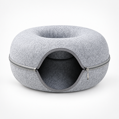Cat Cave Bed Donut Cozy Hooded Enclosed Pet Nest