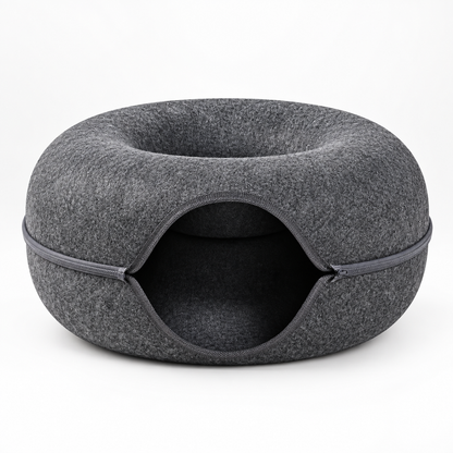 Cat Cave Bed Donut Cozy Hooded Enclosed Pet Nest