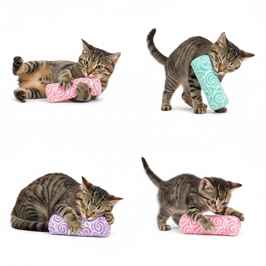 Juguete Gatos Catnip Peluche Interactivo Almohada Morder Patear