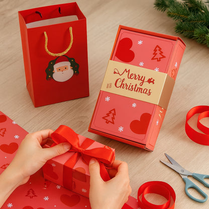 Caja de regalo para celebración con tarjeta sorpresa desplegable y soporte para mensaje