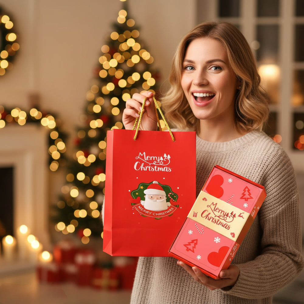 Caja de regalo para celebración con tarjeta sorpresa desplegable y soporte para mensaje