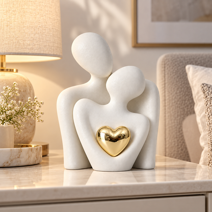 Estatueta de casal em cerâmica, ornamento de design moderno