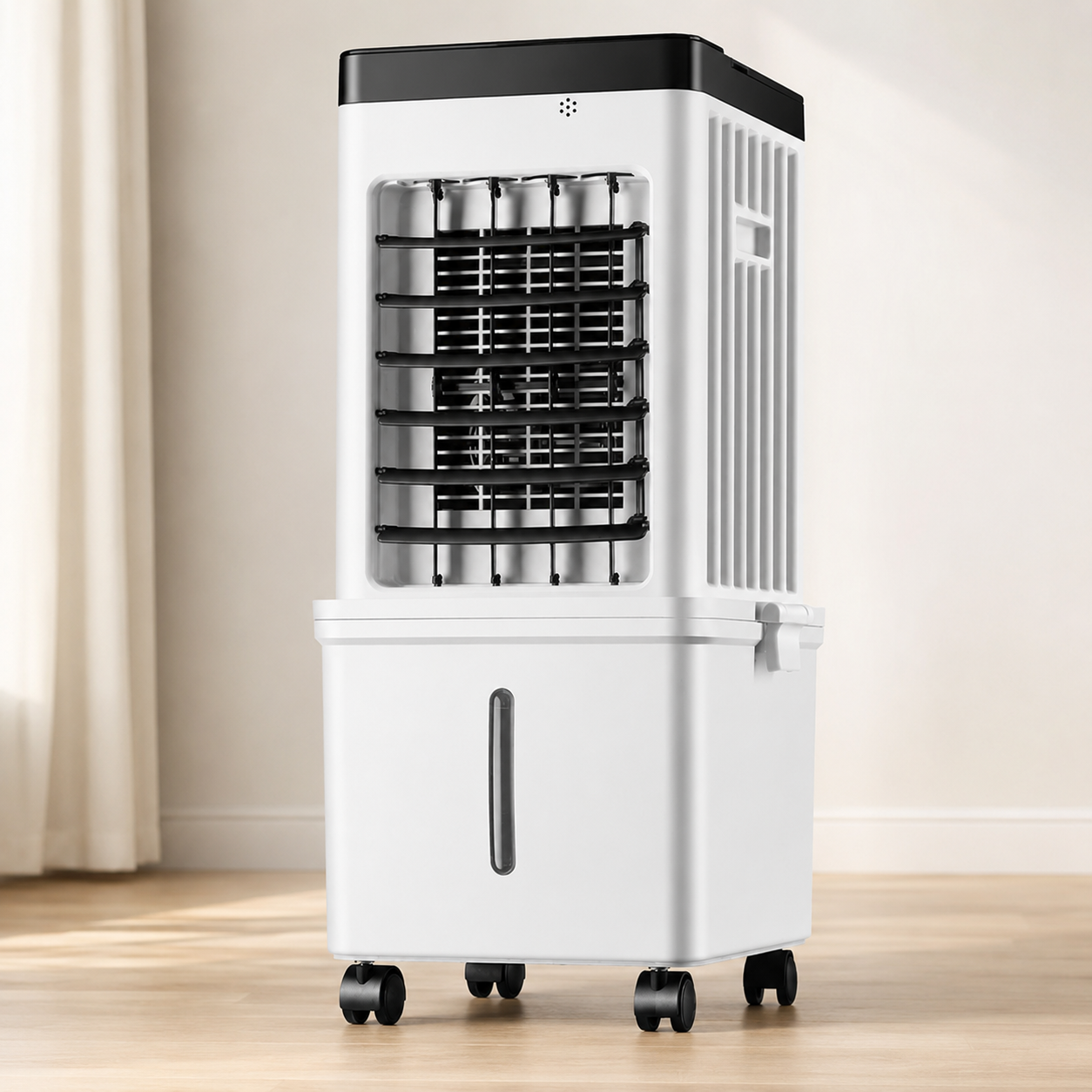Bærbar sumpkøler køleventilator med fordampning og 12-timers timer