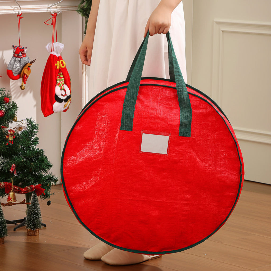 Saco de Armazenamento para Enfeites, Organizador de Poliéster para Decorações de Natal