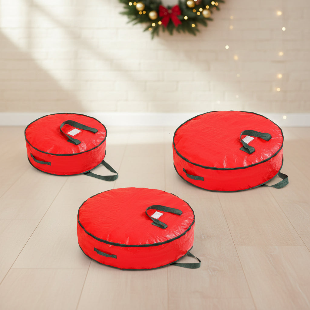 Saco de Armazenamento para Enfeites, Organizador de Poliéster para Decorações de Natal