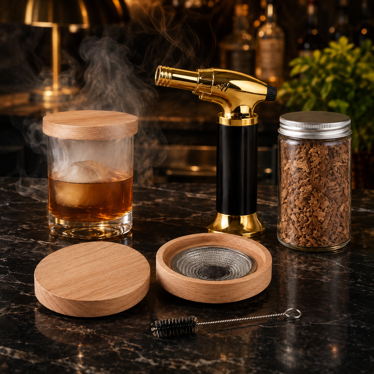 Cocktail Smoker Torch Wood Chip Kit Home Bar