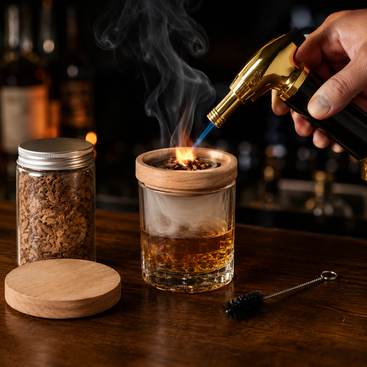 Cocktail Smoker Torch Wood Chip Kit Home Bar