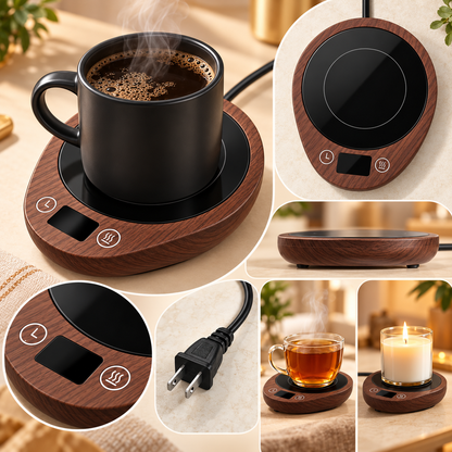 Función de temporizador y control de temperatura para calentador de tazas de café