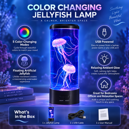 Color Changing Jellyfish Lamp USB Powered Aquarium Decor
