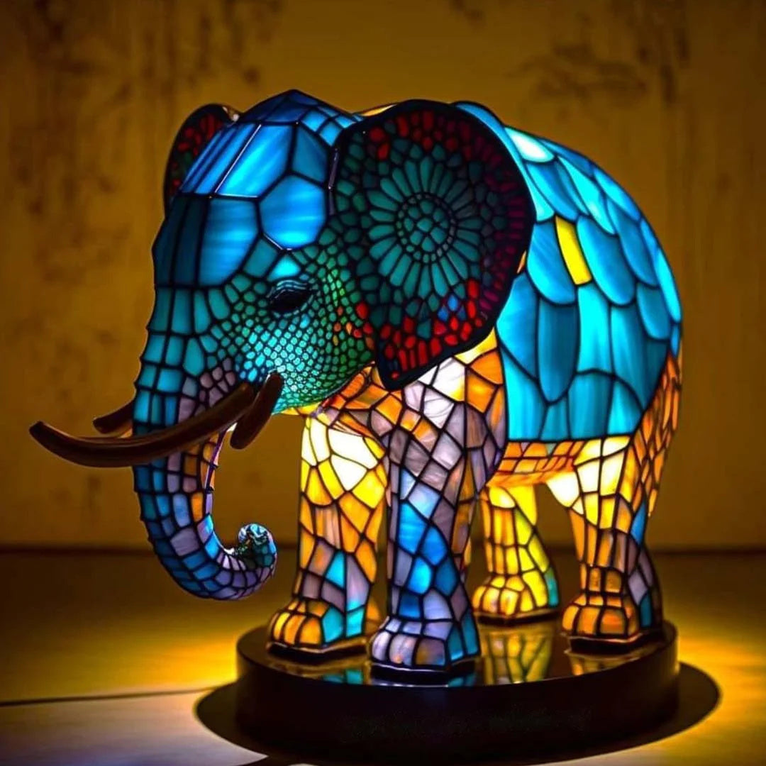Colorful Stained Glass Animal Lamp Decorative Table Lamp 7