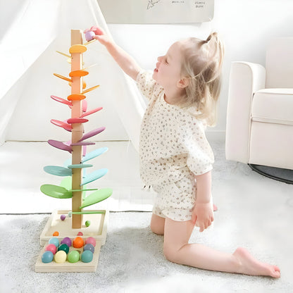 Colorful Wooden Marble Run Toy Educational Fun for Kids 2