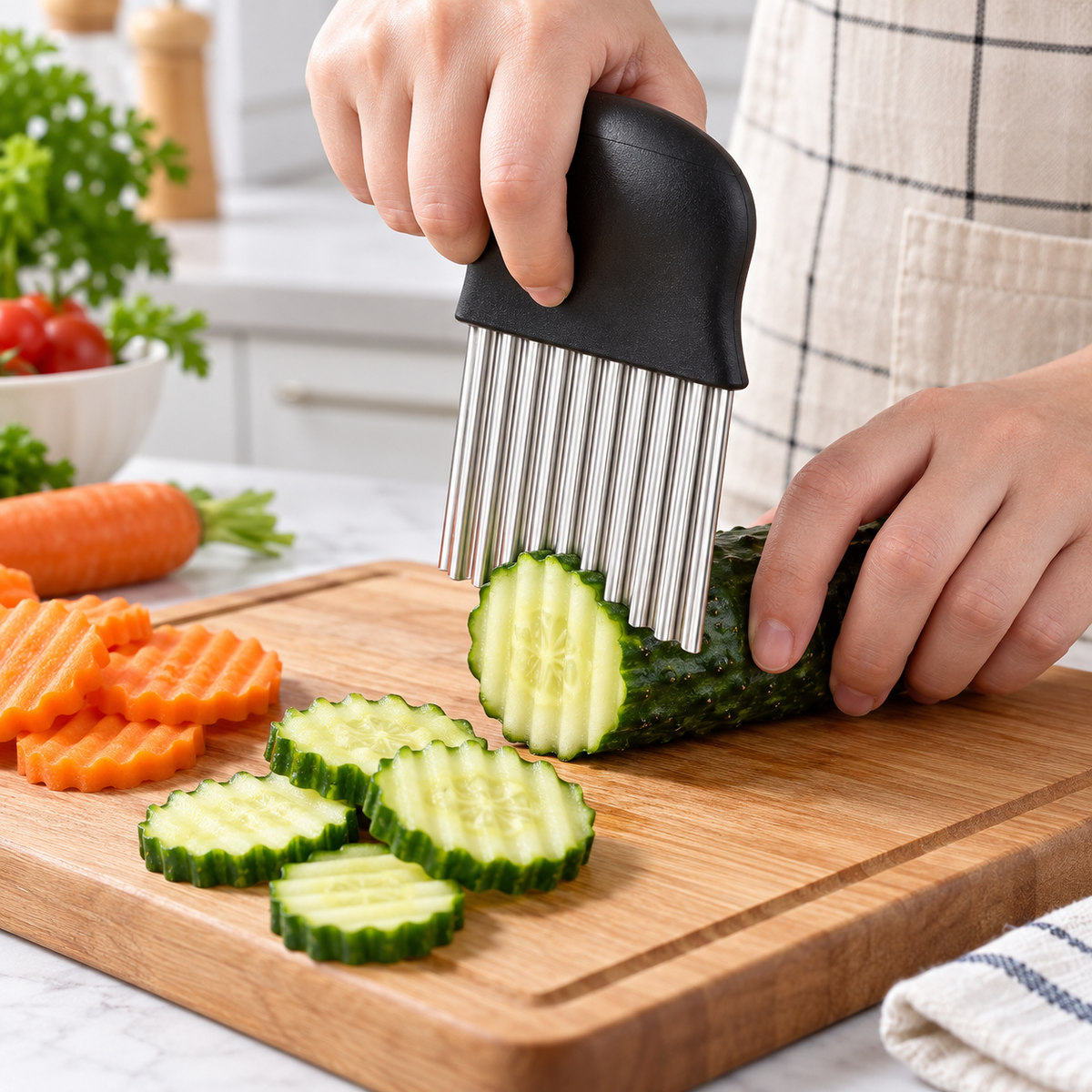 Komfortabler Griff, gewelltes Messer, rostbeständiges Design