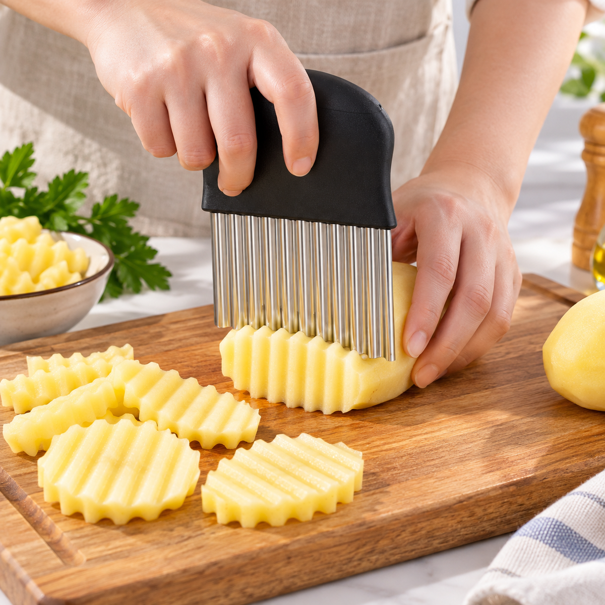 Komfortabler Griff, gewelltes Messer, rostbeständiges Design