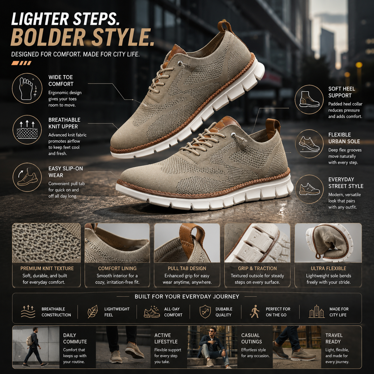 Comfortable Slip On Casual Urban Shoes