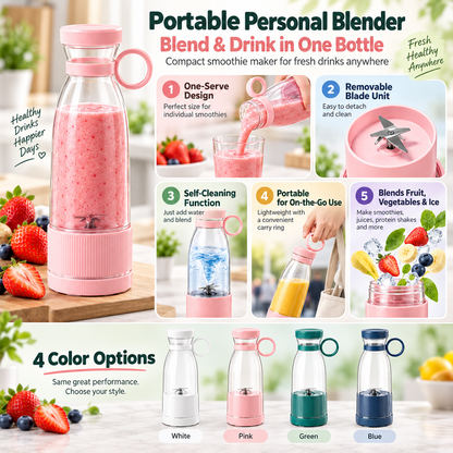 Kompakt smoothie-mixer, personlig og bærbar