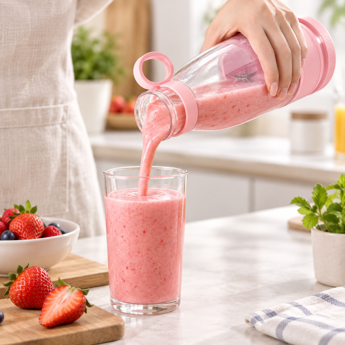 Kompakt smoothie-mixer, personlig og bærbar