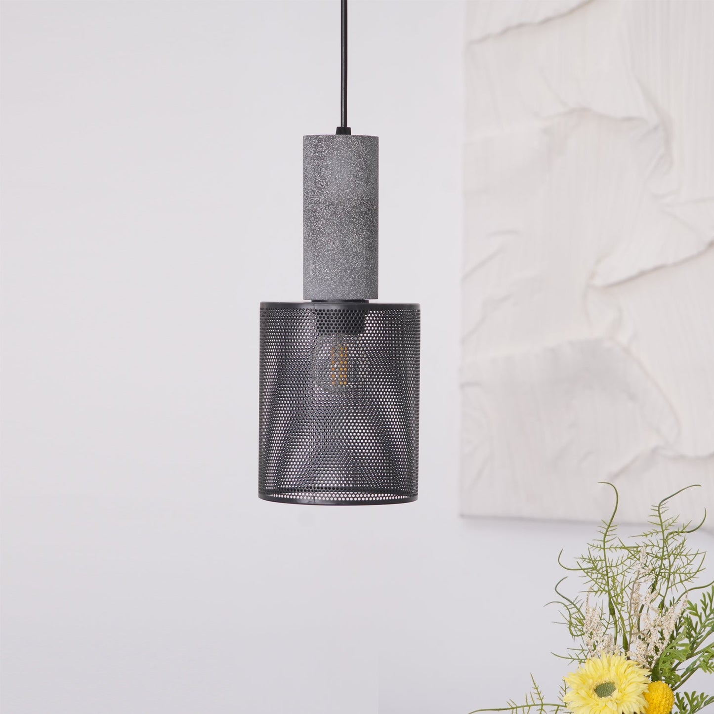 Urban Concrete Pendant Light | Industrial LED Hanging Lamp
