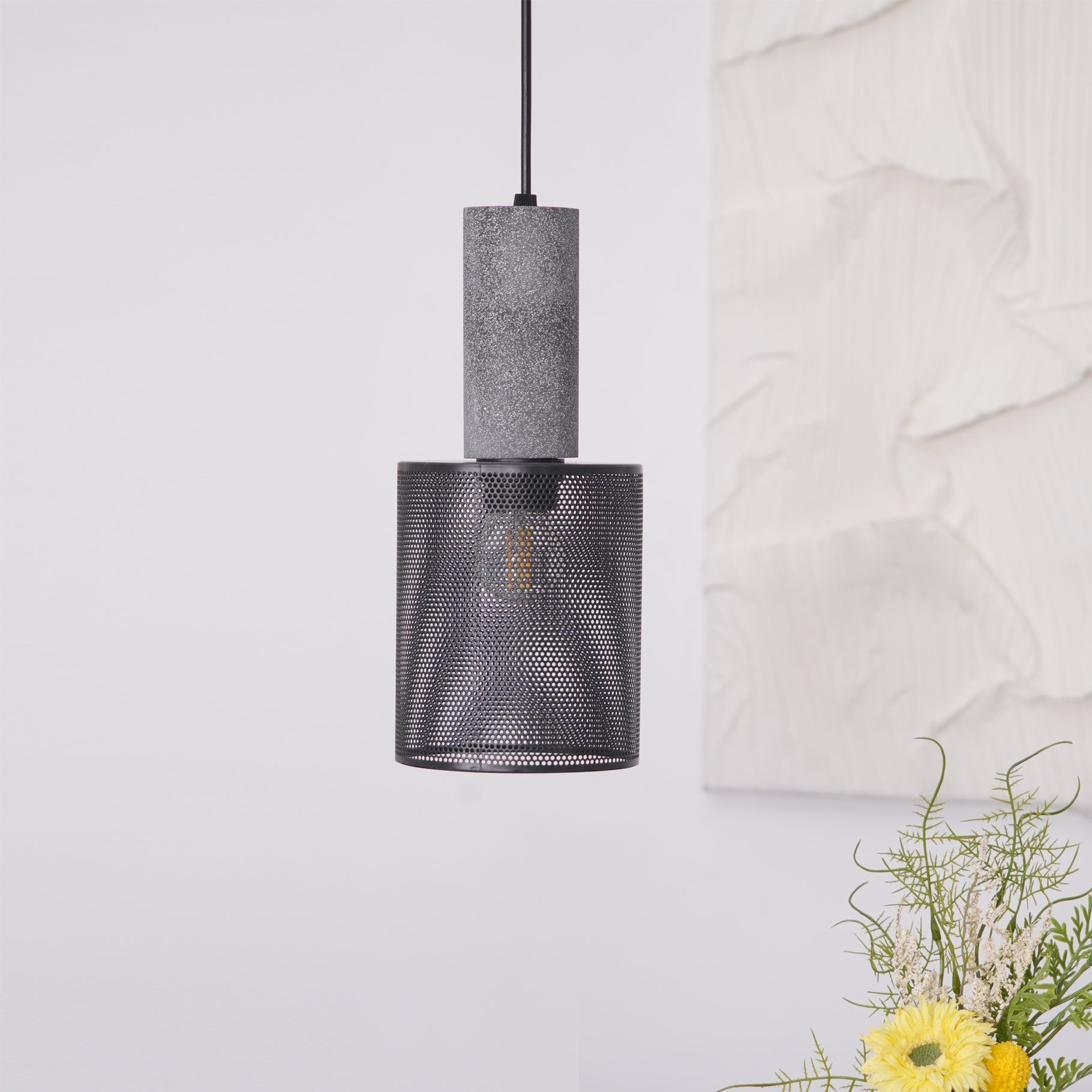 Urban Concrete Pendant Light | Industrial LED Hanging Lamp