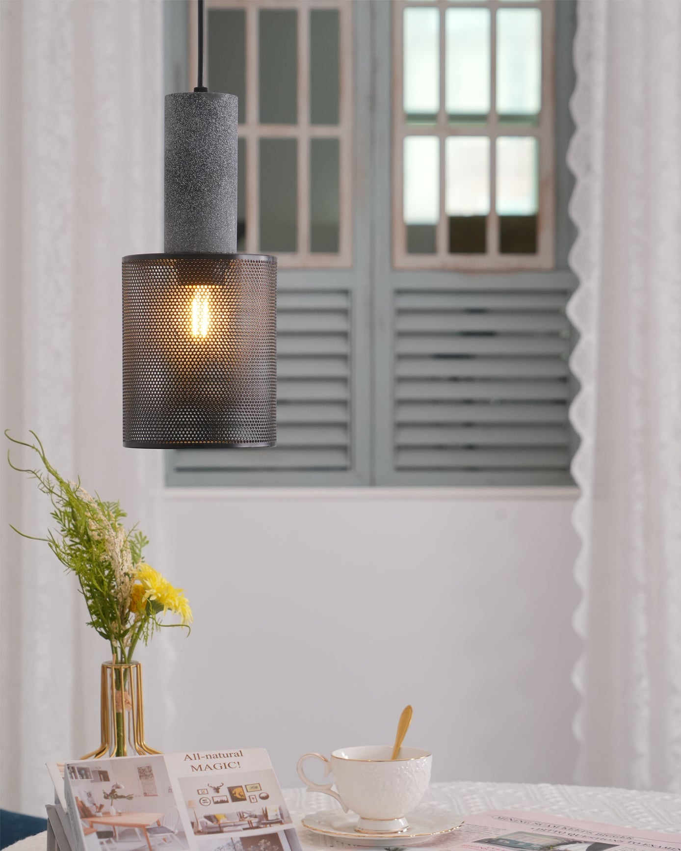 Urban Concrete Pendant Light | Industrial LED Hanging Lamp