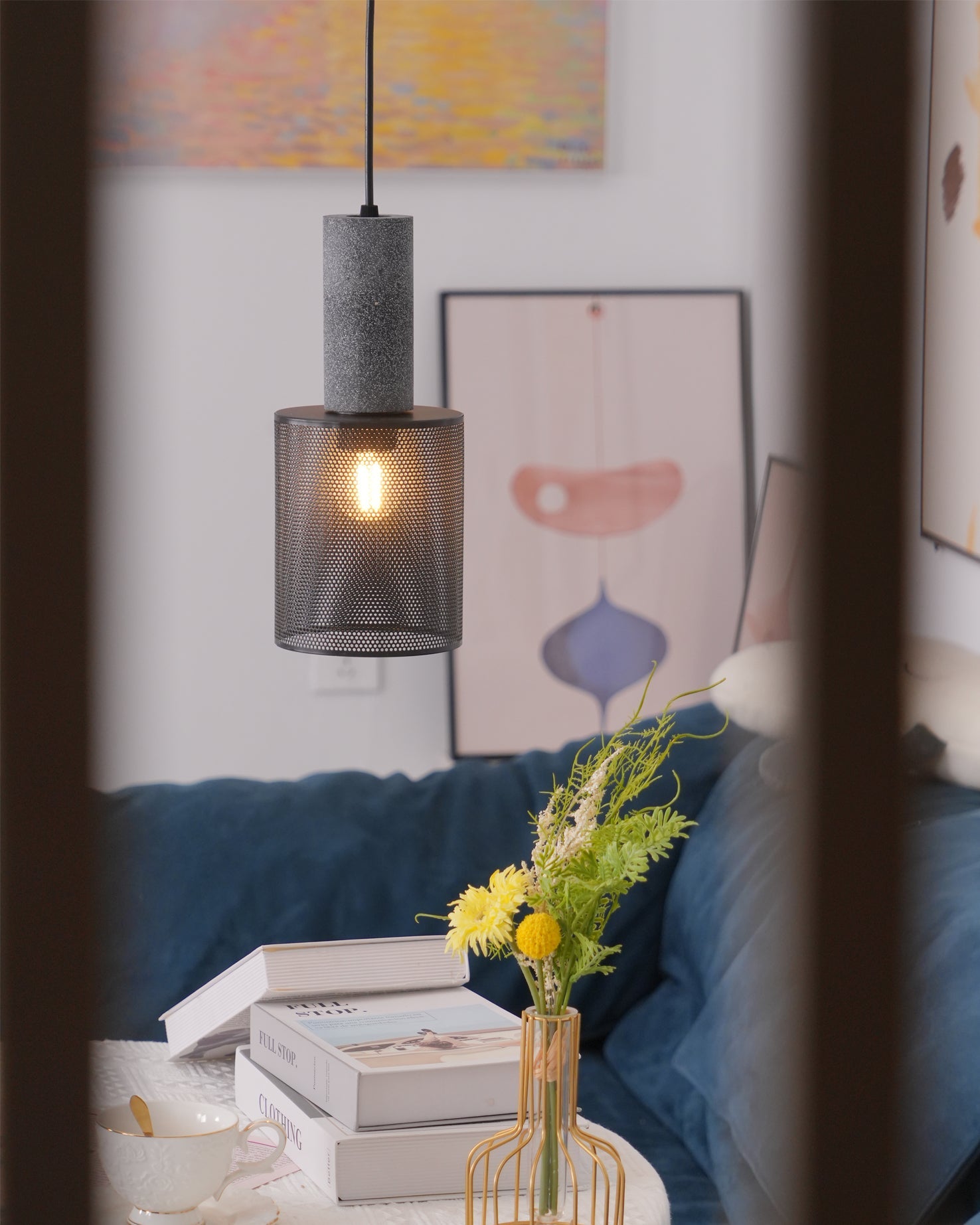 Urban Concrete Pendant Light | Industrial LED Hanging Lamp