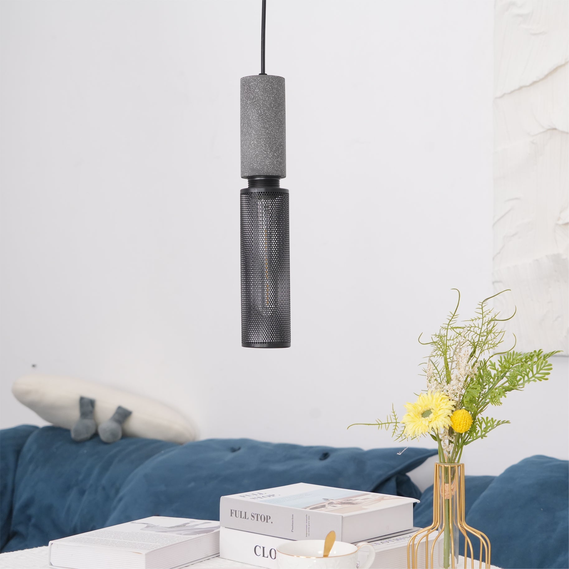 Urban Concrete Pendant Light | Industrial LED Hanging Lamp