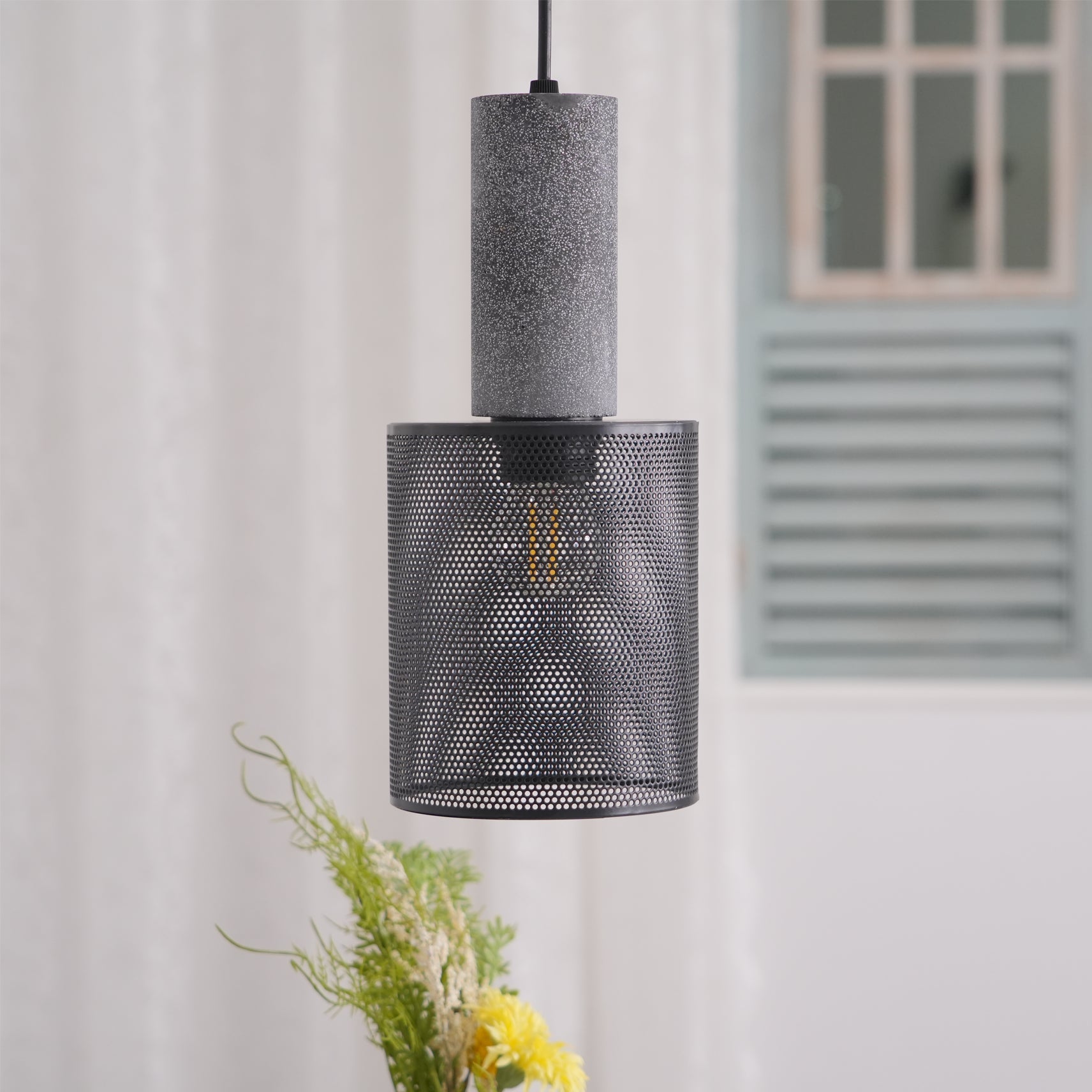 Urban Concrete Pendant Light | Industrial LED Hanging Lamp