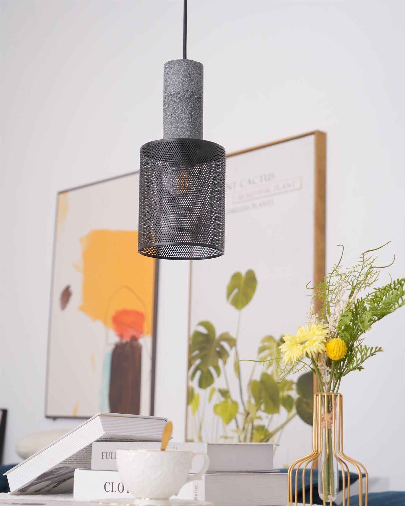 Urban Concrete Pendant Light | Industrial LED Hanging Lamp