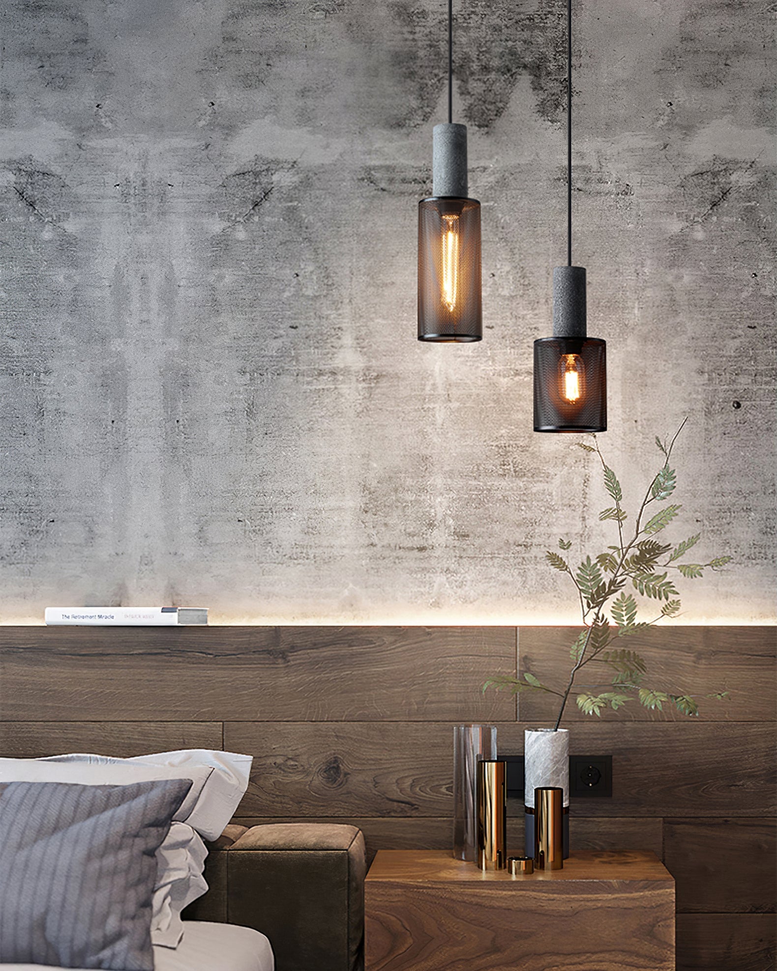 Urban Concrete Pendant Light | Industrial LED Hanging Lamp