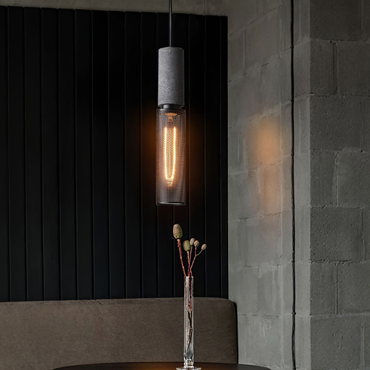 Urban Concrete Pendant Light | Industrial LED Hanging Lamp