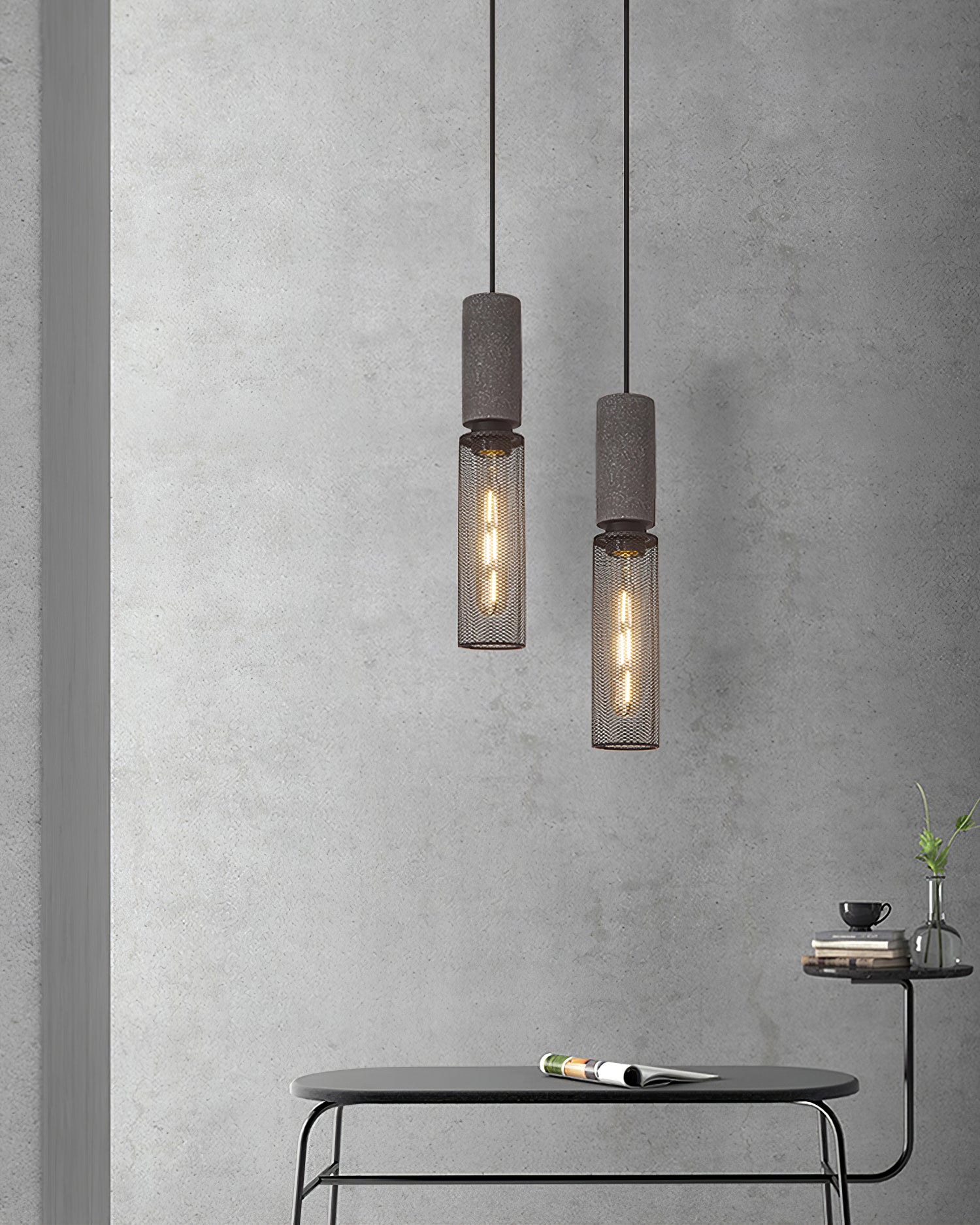 Urban Concrete Pendant Light | Industrial LED Hanging Lamp