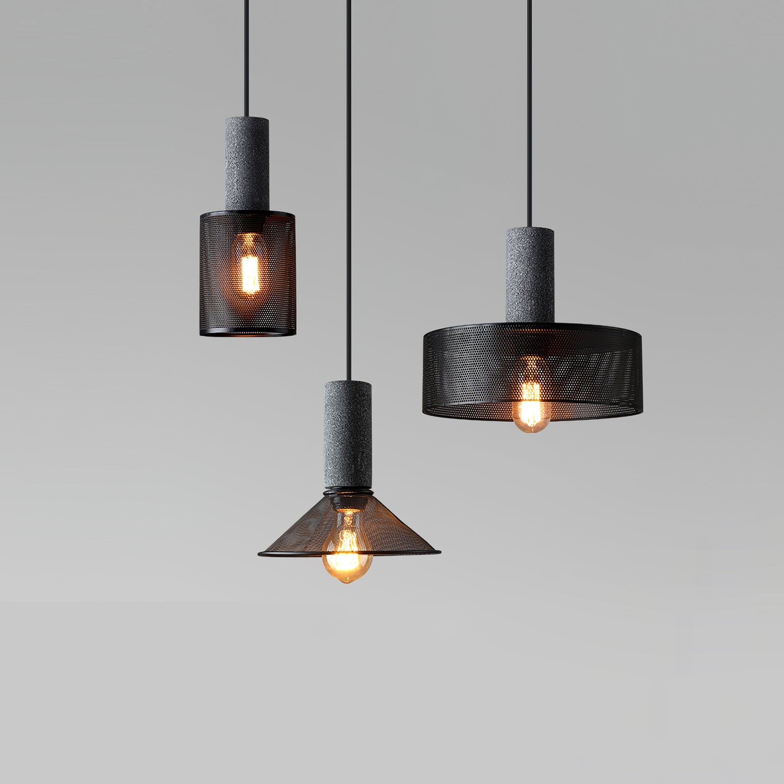 Urban Concrete Pendant Light | Industrial LED Hanging Lamp