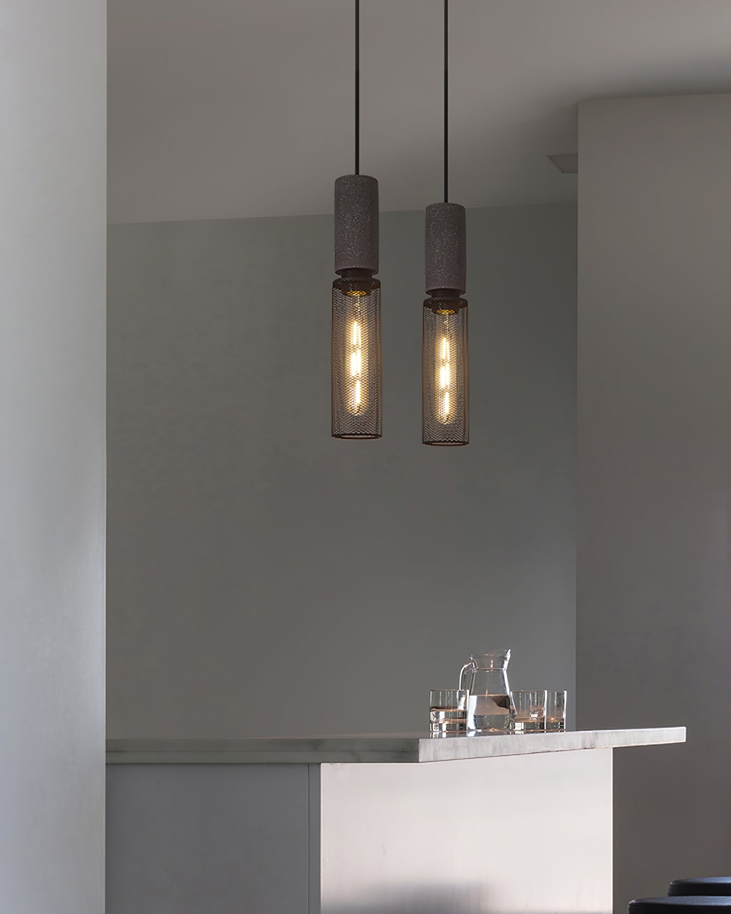 Urban Concrete Pendant Light | Industrial LED Hanging Lamp