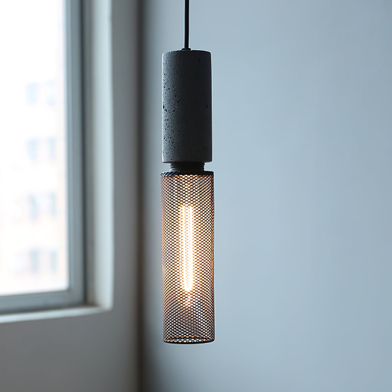 Urban Concrete Pendant Light | Industrial LED Hanging Lamp