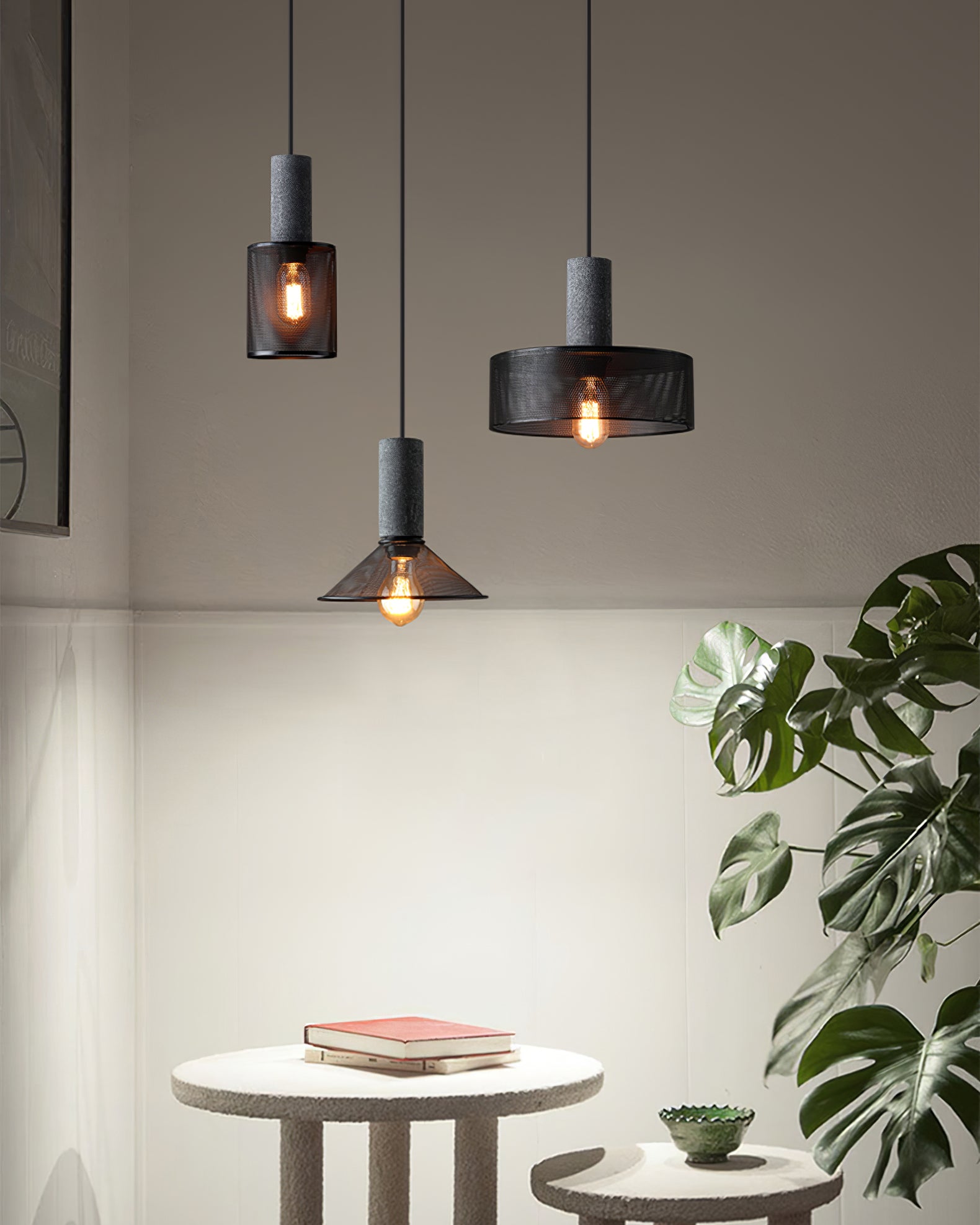 Urban Concrete Pendant Light | Industrial LED Hanging Lamp