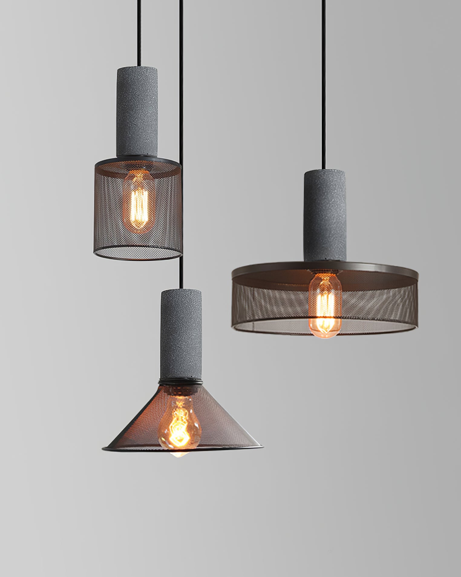 Urban Concrete Pendant Light | Industrial LED Hanging Lamp