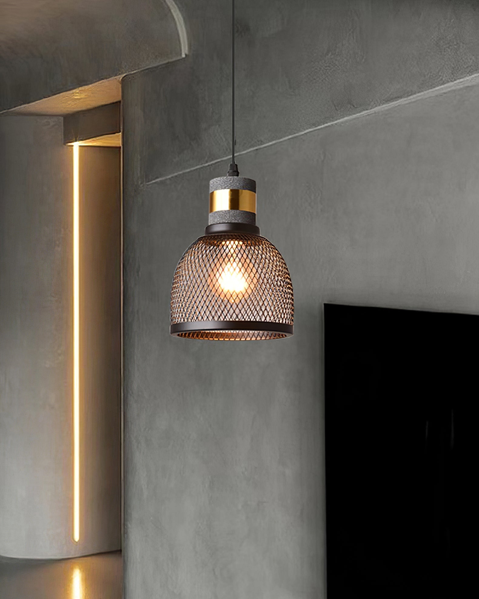 Urban Concrete Pendant Light | Industrial LED Hanging Lamp