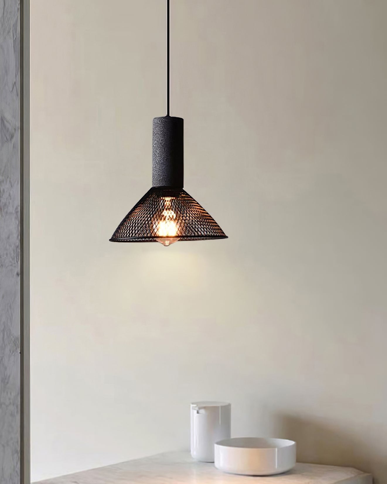 Urban Concrete Pendant Light | Industrial LED Hanging Lamp