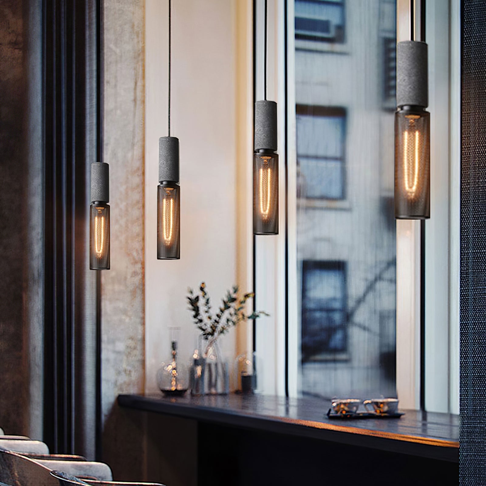 Urban Concrete Pendant Light | Industrial LED Hanging Lamp