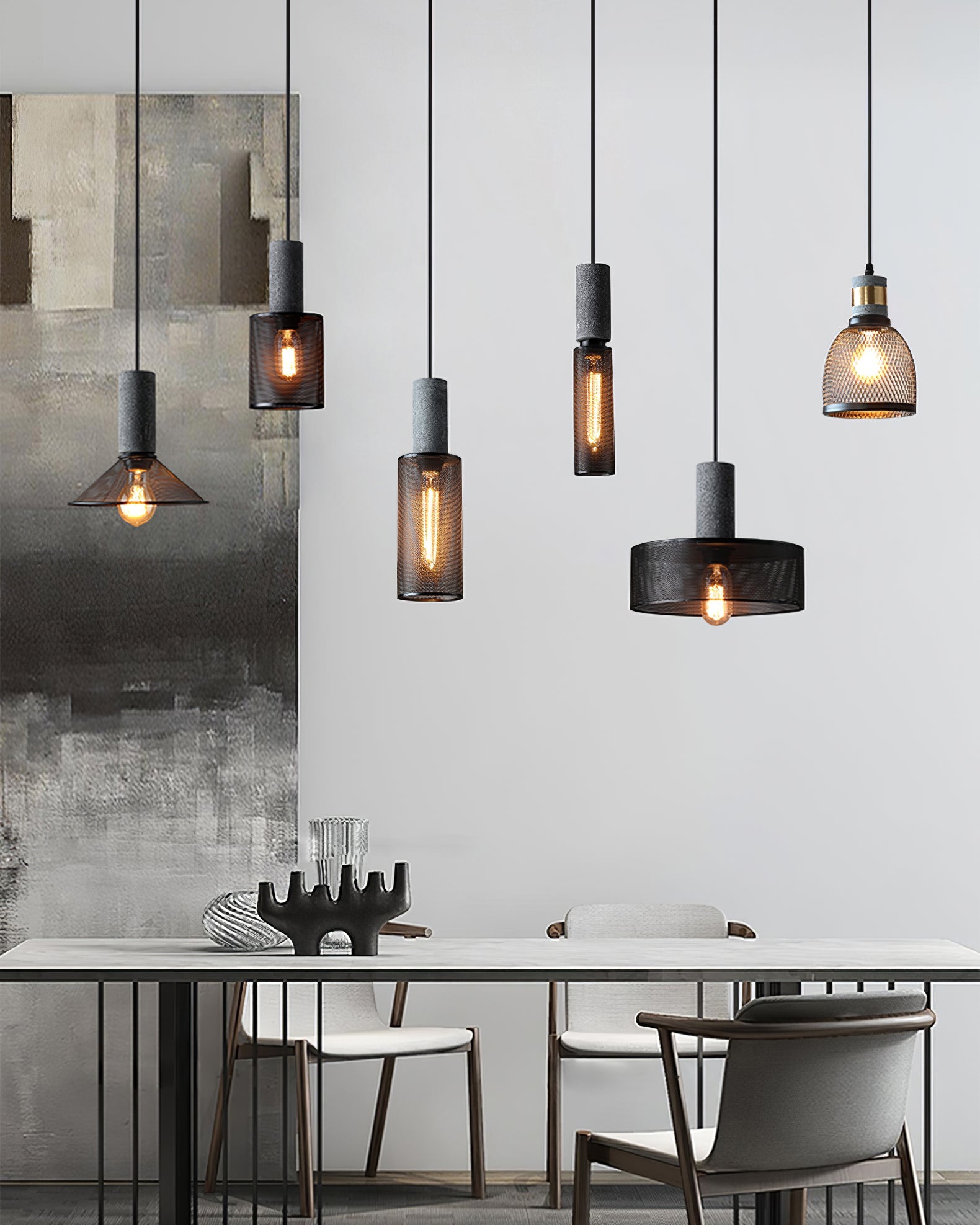 Urban Concrete Pendant Light | Industrial LED Hanging Lamp