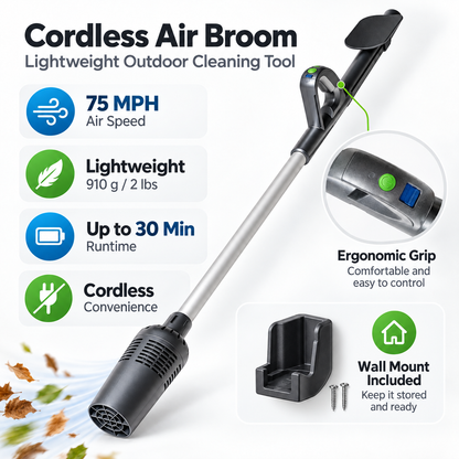Cordless Air Broom Lightweight Outdoor Cleaning Tool