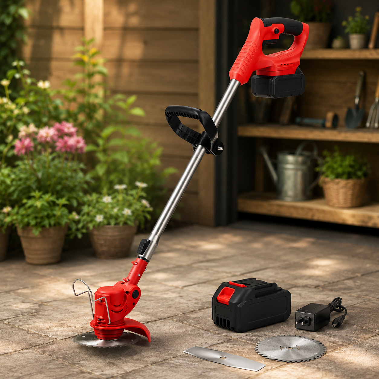 Cordless Grass Trimmer Battery Powered Garden Lightweight