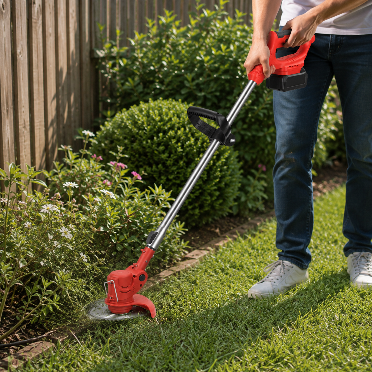 Cordless Grass Trimmer Battery Powered Garden Lightweight