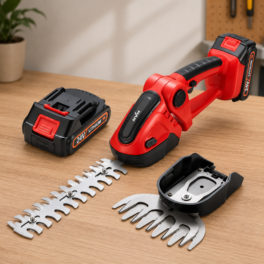 Trimmer pentru gard viu fără fir, trimmer pentru gard viu cu baterie, cu două mânere