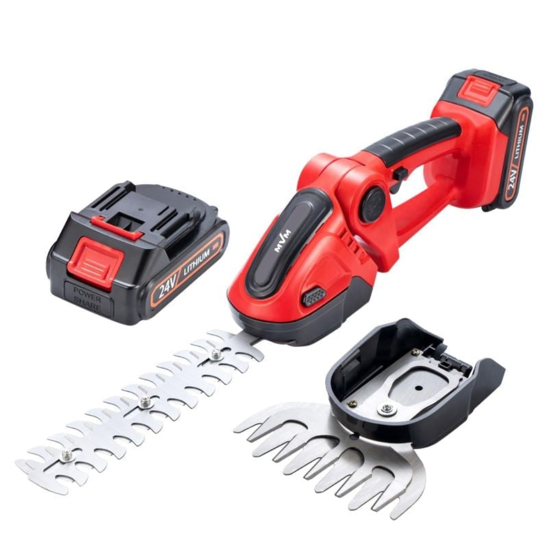 Trimmer pentru gard viu fără fir, trimmer pentru gard viu cu baterie, cu două mânere