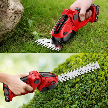 Trimmer pentru gard viu fără fir, trimmer pentru gard viu cu baterie, cu două mânere