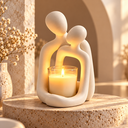 Figura decorativa de casal em resina, estilo nórdico