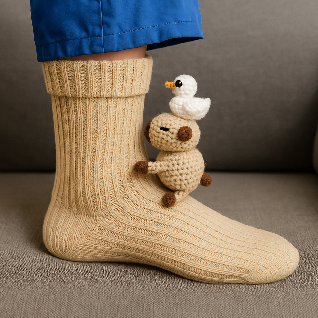 Cozy Non-Slip Plush House Socks 3D Animal Design Unisex 7